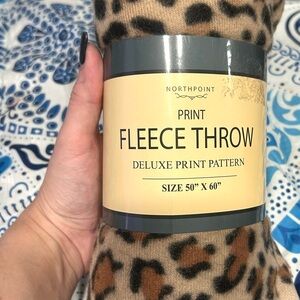 Northpoint Leopard Print Fleece Throw - Brown & Black